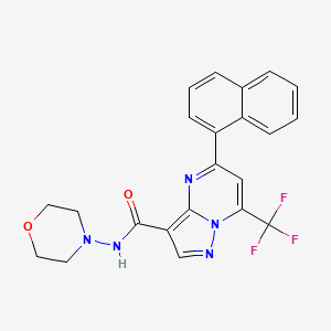 molecular formula C22H18F3N5O2 B4376121 N-MORPHOLINO-5-(1-NAPHTHYL)-7-(TRIFLUOROMETHYL)PYRAZOLO[1,5-A]PYRIMIDINE-3-CARBOXAMIDE 