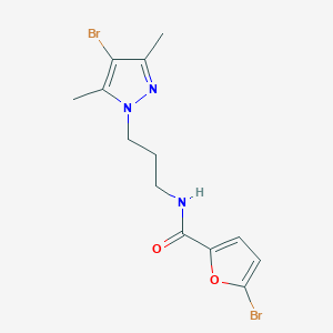 molecular formula C13H15Br2N3O2 B4376130 5-bromo-N-[3-(4-bromo-3,5-dimethyl-1H-pyrazol-1-yl)propyl]-2-furamide 