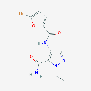 molecular formula C11H11BrN4O3 B4376136 4-{[(5-BROMO-2-FURYL)CARBONYL]AMINO}-1-ETHYL-1H-PYRAZOLE-5-CARBOXAMIDE 