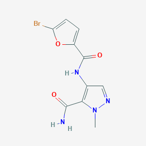 molecular formula C10H9BrN4O3 B4376140 4-{[(5-BROMO-2-FURYL)CARBONYL]AMINO}-1-METHYL-1H-PYRAZOLE-5-CARBOXAMIDE 