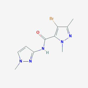 molecular formula C10H12BrN5O B4376170 4-bromo-1,3-dimethyl-N-(1-methyl-1H-pyrazol-3-yl)-1H-pyrazole-5-carboxamide 