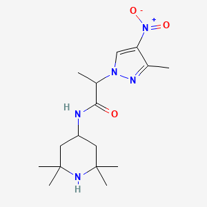 molecular formula C16H27N5O3 B4376198 2-(3-METHYL-4-NITRO-1H-PYRAZOL-1-YL)-N-(2,2,6,6-TETRAMETHYL-4-PIPERIDYL)PROPANAMIDE 