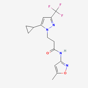 3-[5-cyclopropyl-3-(trifluoromethyl)-1H-pyrazol-1-yl]-N-(5-methyl-3-isoxazolyl)propanamide