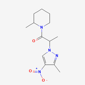 molecular formula C13H20N4O3 B4376211 2-(3-METHYL-4-NITRO-1H-PYRAZOL-1-YL)-1-(2-METHYLPIPERIDINO)-1-PROPANONE 