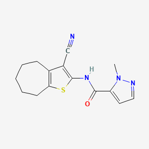 N-(3-cyano-5,6,7,8-tetrahydro-4H-cyclohepta[b]thiophen-2-yl)-1-methyl-1H-pyrazole-5-carboxamide