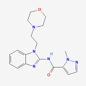 molecular formula C18H22N6O2 B4376296 1-methyl-N-{1-[2-(4-morpholinyl)ethyl]-1H-benzimidazol-2-yl}-1H-pyrazole-5-carboxamide 