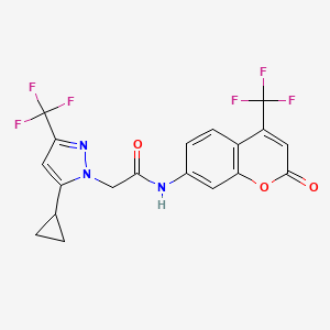 2-[5-cyclopropyl-3-(trifluoromethyl)-1H-pyrazol-1-yl]-N-[2-oxo-4-(trifluoromethyl)-2H-chromen-7-yl]acetamide