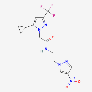 2-[5-cyclopropyl-3-(trifluoromethyl)-1H-pyrazol-1-yl]-N-[2-(4-nitro-1H-pyrazol-1-yl)ethyl]acetamide