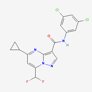 molecular formula C17H12Cl2F2N4O B4376327 5-cyclopropyl-N-(3,5-dichlorophenyl)-7-(difluoromethyl)pyrazolo[1,5-a]pyrimidine-3-carboxamide 