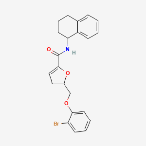 molecular formula C22H20BrNO3 B4376339 5-[(2-bromophenoxy)methyl]-N-(1,2,3,4-tetrahydronaphthalen-1-yl)furan-2-carboxamide 