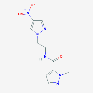 1-methyl-N-[2-(4-nitro-1H-pyrazol-1-yl)ethyl]-1H-pyrazole-5-carboxamide