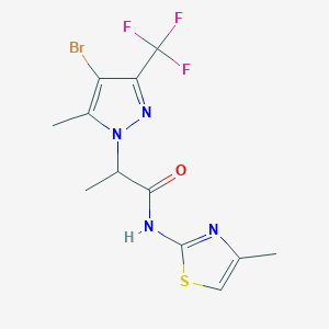 2-[4-bromo-5-methyl-3-(trifluoromethyl)-1H-pyrazol-1-yl]-N-(4-methyl-1,3-thiazol-2-yl)propanamide