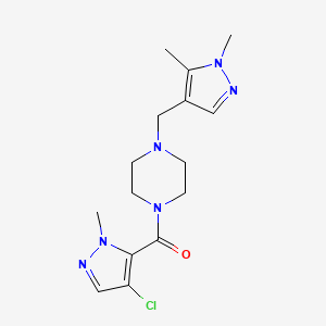 (4-CHLORO-1-METHYL-1H-PYRAZOL-5-YL){4-[(1,5-DIMETHYL-1H-PYRAZOL-4-YL)METHYL]PIPERAZINO}METHANONE