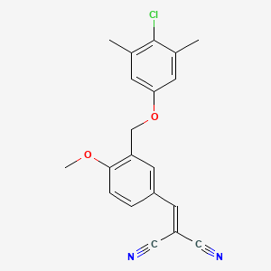 2-({3-[(4-CHLORO-3,5-DIMETHYLPHENOXY)METHYL]-4-METHOXYPHENYL}METHYLENE)MALONONITRILE