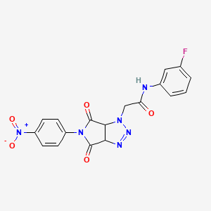 molecular formula C18H13FN6O5 B4376412 N~1~-(3-FLUOROPHENYL)-2-[5-(4-NITROPHENYL)-4,6-DIOXO-4,5,6,6A-TETRAHYDROPYRROLO[3,4-D][1,2,3]TRIAZOL-1(3AH)-YL]ACETAMIDE 