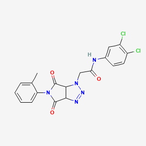 molecular formula C19H15Cl2N5O3 B4376419 N~1~-(3,4-DICHLOROPHENYL)-2-[5-(2-METHYLPHENYL)-4,6-DIOXO-4,5,6,6A-TETRAHYDROPYRROLO[3,4-D][1,2,3]TRIAZOL-1(3AH)-YL]ACETAMIDE 