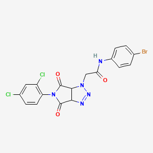 molecular formula C18H12BrCl2N5O3 B4376424 N-(4-bromophenyl)-2-[5-(2,4-dichlorophenyl)-4,6-dioxo-4,5,6,6a-tetrahydropyrrolo[3,4-d][1,2,3]triazol-1(3aH)-yl]acetamide 