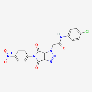 molecular formula C18H13ClN6O5 B4376435 N~1~-(4-CHLOROPHENYL)-2-[5-(4-NITROPHENYL)-4,6-DIOXO-4,5,6,6A-TETRAHYDROPYRROLO[3,4-D][1,2,3]TRIAZOL-1(3AH)-YL]ACETAMIDE 