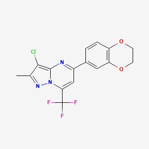 3-chloro-5-(2,3-dihydro-1,4-benzodioxin-6-yl)-2-methyl-7-(trifluoromethyl)pyrazolo[1,5-a]pyrimidine