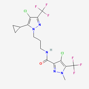 4-chloro-N-{3-[4-chloro-5-cyclopropyl-3-(trifluoromethyl)-1H-pyrazol-1-yl]propyl}-1-methyl-5-(trifluoromethyl)-1H-pyrazole-3-carboxamide