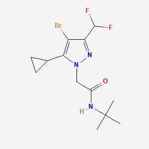 molecular formula C13H18BrF2N3O B4376494 2-[4-bromo-5-cyclopropyl-3-(difluoromethyl)-1H-pyrazol-1-yl]-N-(tert-butyl)acetamide 