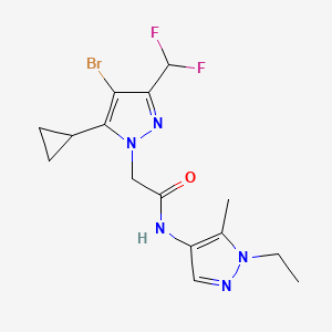 2-[4-bromo-5-cyclopropyl-3-(difluoromethyl)-1H-pyrazol-1-yl]-N-(1-ethyl-5-methyl-1H-pyrazol-4-yl)acetamide