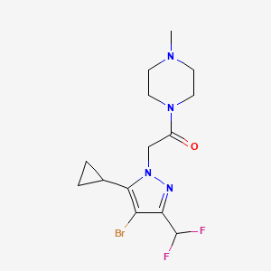 2-[4-BROMO-5-CYCLOPROPYL-3-(DIFLUOROMETHYL)-1H-PYRAZOL-1-YL]-1-(4-METHYLPIPERAZINO)-1-ETHANONE