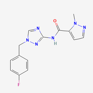 molecular formula C14H13FN6O B4376524 N-[1-(4-fluorobenzyl)-1H-1,2,4-triazol-3-yl]-1-methyl-1H-pyrazole-5-carboxamide 