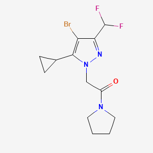 2-[4-BROMO-5-CYCLOPROPYL-3-(DIFLUOROMETHYL)-1H-PYRAZOL-1-YL]-1-(1-PYRROLIDINYL)-1-ETHANONE