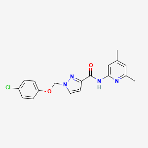 molecular formula C18H17ClN4O2 B4376587 1-[(4-chlorophenoxy)methyl]-N-(4,6-dimethyl-2-pyridinyl)-1H-pyrazole-3-carboxamide 