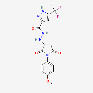 N'-[1-(4-METHOXYPHENYL)-2,5-DIOXOTETRAHYDRO-1H-PYRROL-3-YL]-3-(TRIFLUOROMETHYL)-1H-PYRAZOLE-5-CARBOHYDRAZIDE