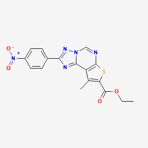 ethyl 9-methyl-2-(4-nitrophenyl)thieno[3,2-e][1,2,4]triazolo[1,5-c]pyrimidine-8-carboxylate