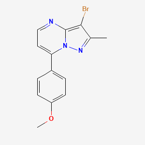 molecular formula C14H12BrN3O B4376706 3-bromo-7-(4-methoxyphenyl)-2-methylpyrazolo[1,5-a]pyrimidine 