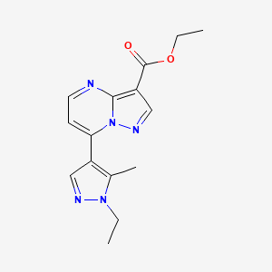 ethyl 7-(1-ethyl-5-methyl-1H-pyrazol-4-yl)pyrazolo[1,5-a]pyrimidine-3-carboxylate