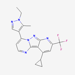 13-cyclopropyl-6-(1-ethyl-5-methylpyrazol-4-yl)-11-(trifluoromethyl)-3,7,8,10-tetrazatricyclo[7.4.0.02,7]trideca-1,3,5,8,10,12-hexaene