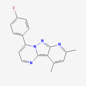 molecular formula C17H13FN4 B4376728 6-(4-fluorophenyl)-11,13-dimethyl-3,7,8,10-tetrazatricyclo[7.4.0.02,7]trideca-1,3,5,8,10,12-hexaene 