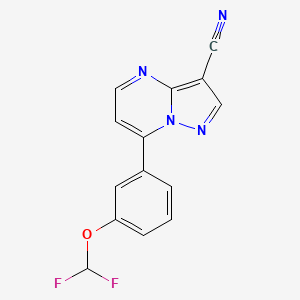 molecular formula C14H8F2N4O B4376733 7-[3-(difluoromethoxy)phenyl]pyrazolo[1,5-a]pyrimidine-3-carbonitrile 