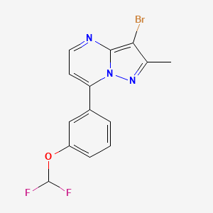 molecular formula C14H10BrF2N3O B4376736 3-(3-BROMO-2-METHYLPYRAZOLO[1,5-A]PYRIMIDIN-7-YL)PHENYL DIFLUOROMETHYL ETHER 