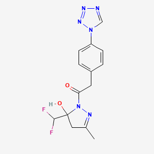 1-[5-(DIFLUOROMETHYL)-5-HYDROXY-3-METHYL-4,5-DIHYDRO-1H-PYRAZOL-1-YL]-2-[4-(1H-1,2,3,4-TETRAAZOL-1-YL)PHENYL]-1-ETHANONE