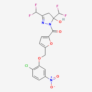 [3,5-BIS(DIFLUOROMETHYL)-5-HYDROXY-4,5-DIHYDRO-1H-PYRAZOL-1-YL]{5-[(2-CHLORO-5-NITROPHENOXY)METHYL]-2-FURYL}METHANONE