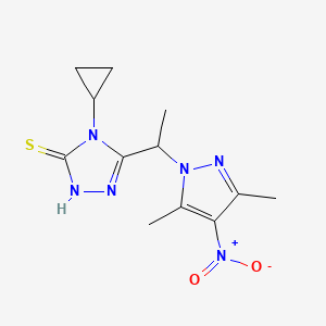 4-CYCLOPROPYL-5-[1-(3,5-DIMETHYL-4-NITRO-1H-PYRAZOL-1-YL)ETHYL]-4H-1,2,4-TRIAZOL-3-YLHYDROSULFIDE