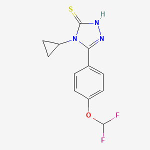 molecular formula C12H11F2N3OS B4376815 4-CYCLOPROPYL-5-[4-(DIFLUOROMETHOXY)PHENYL]-4H-1,2,4-TRIAZOL-3-YLHYDROSULFIDE 