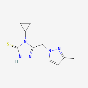 molecular formula C10H13N5S B4376825 4-CYCLOPROPYL-5-[(3-METHYL-1H-PYRAZOL-1-YL)METHYL]-4H-1,2,4-TRIAZOL-3-YLHYDROSULFIDE 