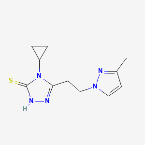 molecular formula C11H15N5S B4376834 4-CYCLOPROPYL-5-[2-(3-METHYL-1H-PYRAZOL-1-YL)ETHYL]-4H-1,2,4-TRIAZOL-3-YLHYDROSULFIDE 