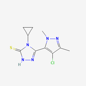 molecular formula C10H12ClN5S B4376852 5-(4-CHLORO-1,3-DIMETHYL-1H-PYRAZOL-5-YL)-4-CYCLOPROPYL-4H-1,2,4-TRIAZOL-3-YLHYDROSULFIDE 