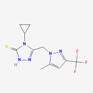 4-CYCLOPROPYL-5-{[5-METHYL-3-(TRIFLUOROMETHYL)-1H-PYRAZOL-1-YL]METHYL}-4H-1,2,4-TRIAZOL-3-YLHYDROSULFIDE