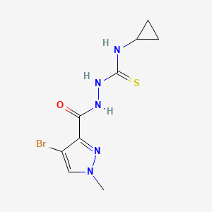 molecular formula C9H12BrN5OS B4376887 2-[(4-bromo-1-methyl-1H-pyrazol-3-yl)carbonyl]-N-cyclopropylhydrazinecarbothioamide 