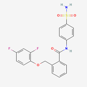 2-[(2,4-difluorophenoxy)methyl]-N-(4-sulfamoylphenyl)benzamide