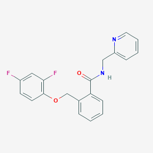 molecular formula C20H16F2N2O2 B4376962 2-[(2,4-difluorophenoxy)methyl]-N-(pyridin-2-ylmethyl)benzamide 