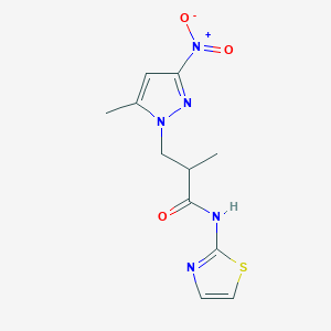 2-methyl-3-(5-methyl-3-nitro-1H-pyrazol-1-yl)-N-(1,3-thiazol-2-yl)propanamide